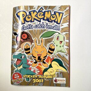 Merlin Topps Pokémon 2001 Album Book + Stickers English Issue Collectable
